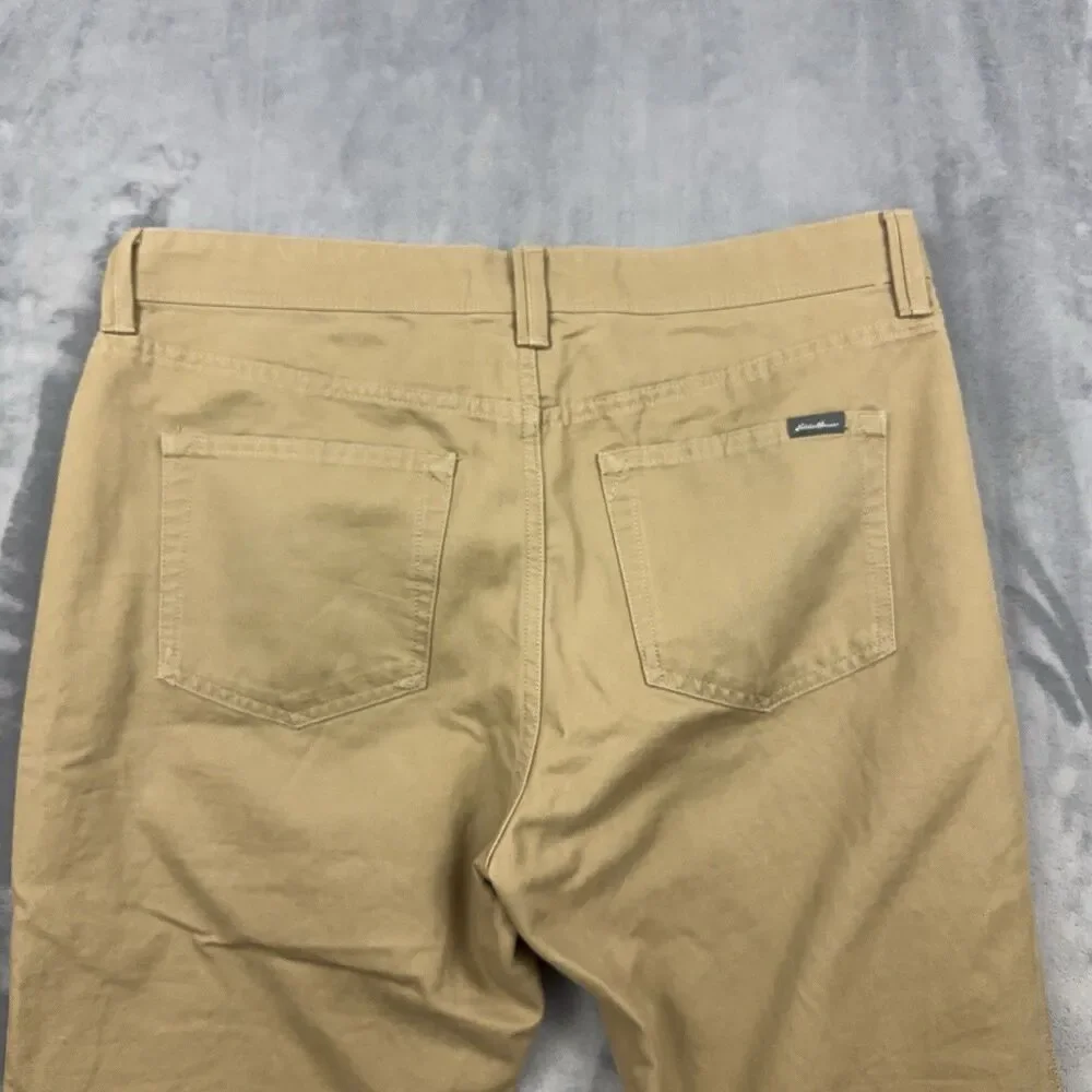 Eddie Bauer Pants Mens Size 34x30 Tan Khaki Canvas Utility 5 Pocket Work Outdoor